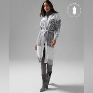 White House Black Market - sequined fair isle duster